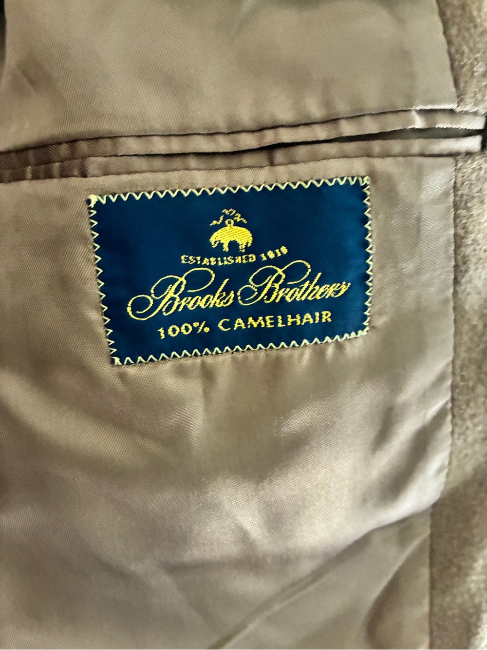 Vintage Brooks Brothers 100% Camel Hair Blazer Camel Brown 38S Made USA - Picture 4 of 11